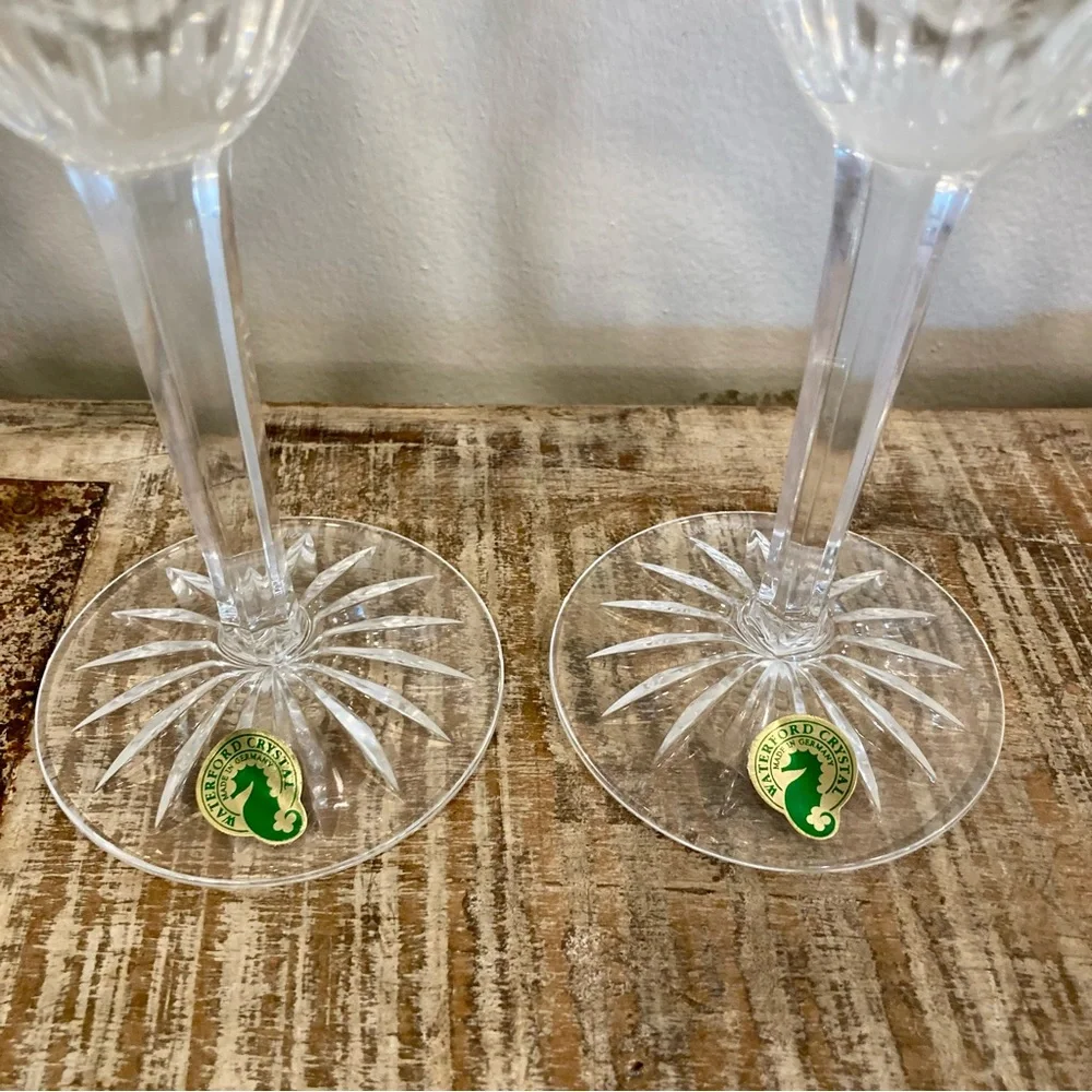 Set of 4 Waterford Laurel Water Goblets 8.5” Tall Crystal Made in Germany